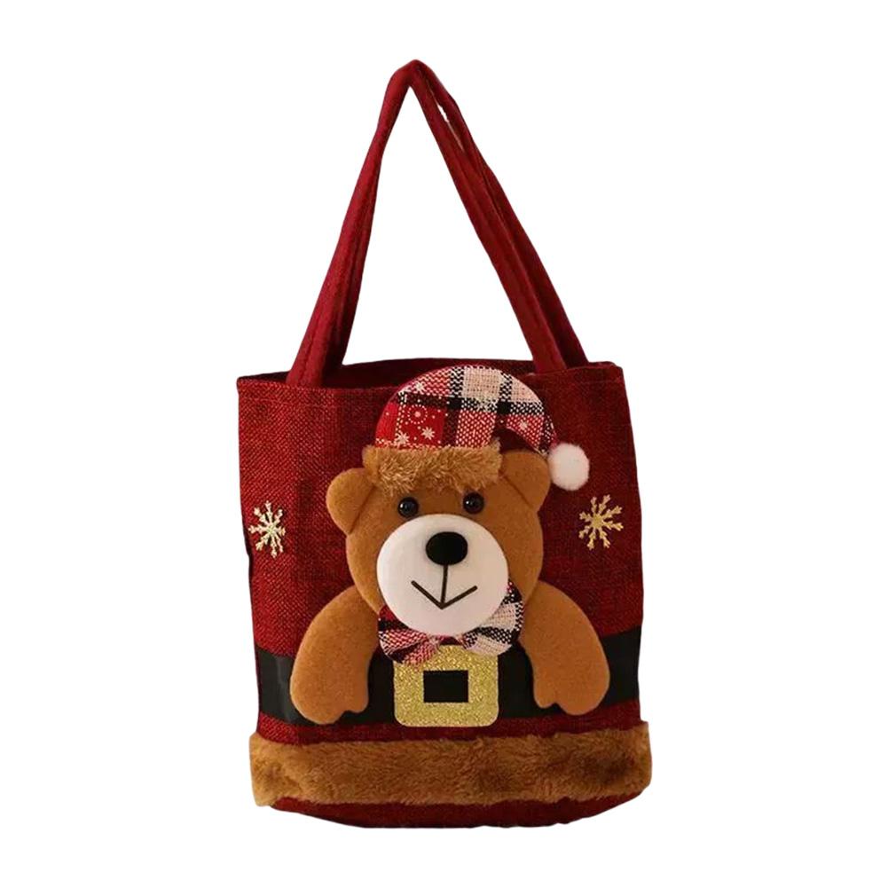 Weihnachtsgeschenktüte Leinenstoff Süßigkeiten Handtasche Heiligabend Apfel Aufbewahrungstasche Weihnachtstasche für Feiertagsgeschenke Partygeschenke