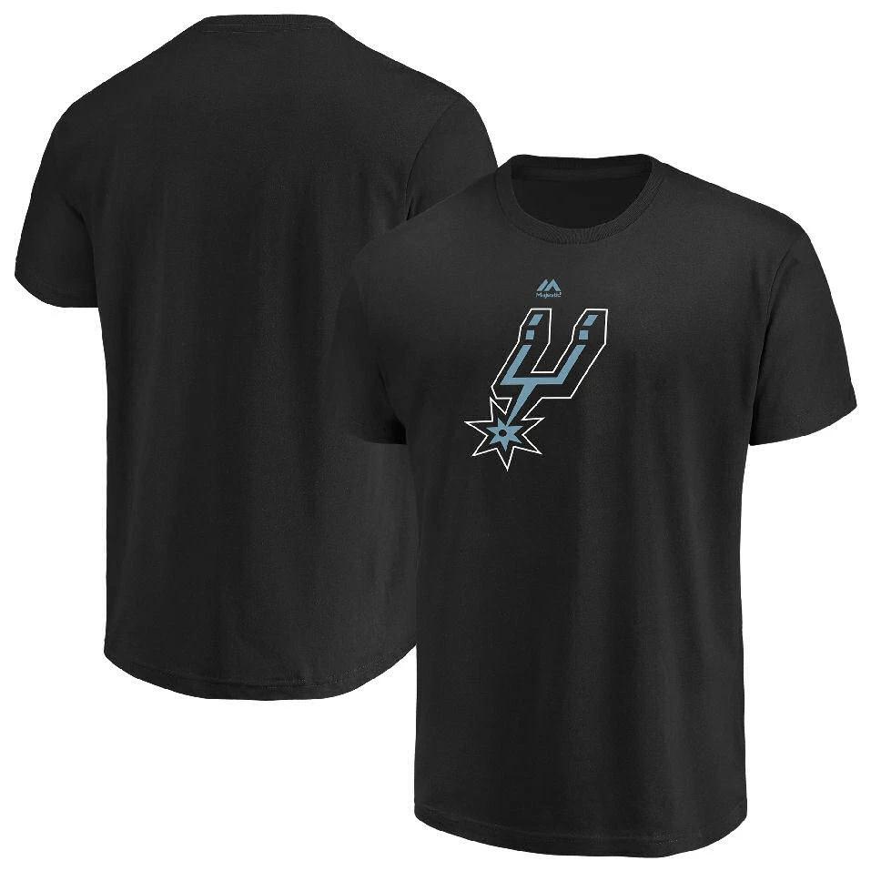 San Antonio Spurs Black Majestic Logo 2 Short Sleeve T shirt 2XL