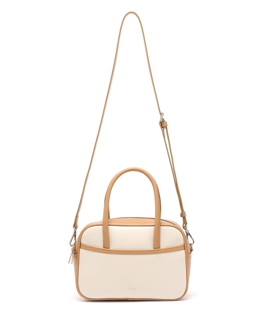 Lemine Mini Tote 2-Way Bag (Ivory/Tan)
