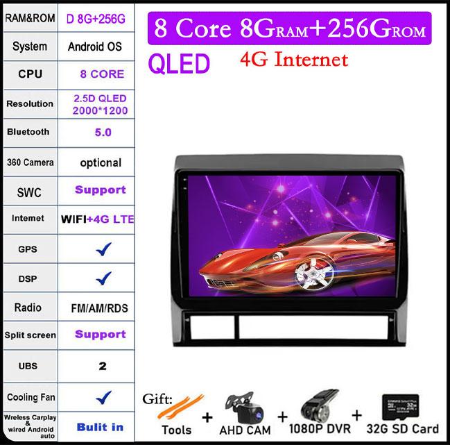 9 Lnch Android 14 For Toyota Tacoma 2 N200 Hilux 2005-2015 Car Radio 4G+WIFI Navigation GPS Multimedia Video Player Carplay Auto