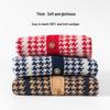 Hengyuanxiang Kids' Pure Wool Plaid V-Neck Cardigan