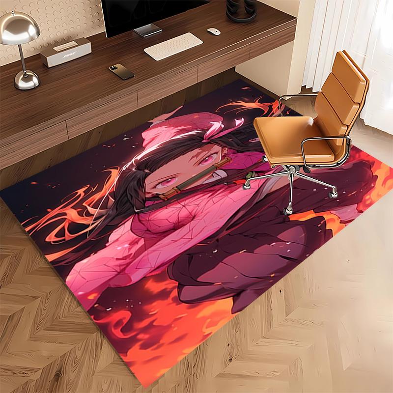Kamado Nezuko Print Area Rug - Soft,Washable Non-Slip Indoor Mat,Living Room,Home Office Decorative Rug