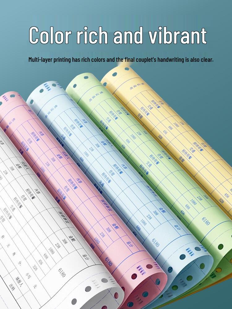 Tear-off Morning Glory Multi-part Pin-feed Computer Paper: 3-part, 2-part, 1/3, 2-part, 4-part, 5-part, 6-part