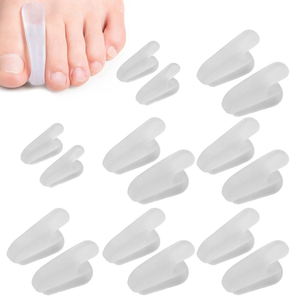 8 Pairs Toe Separator Silicone Soft Elastic Toe Corrector Spacer for Overlapping Toe Bunion Alignment