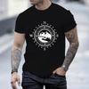 Retro Compass Print Versatile T-Shirt Fashionable Comfortable Breathable Soft Casual Sports Short Sleeve Cotton T-shirt
