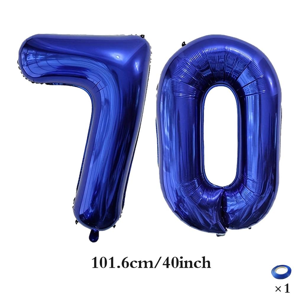 Großer 40-Zoll tiefblauer digitaler Ballon 10 20 30 40 50 60 70 80. Geburtstagsparty digitale Dekoration Dekoration für Gedenktage