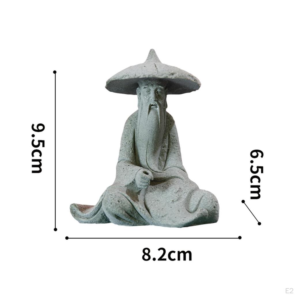 Fish Tank Traditional Fisherman Resin Sculpture Ornament Accessories Durable for Yoga Textured