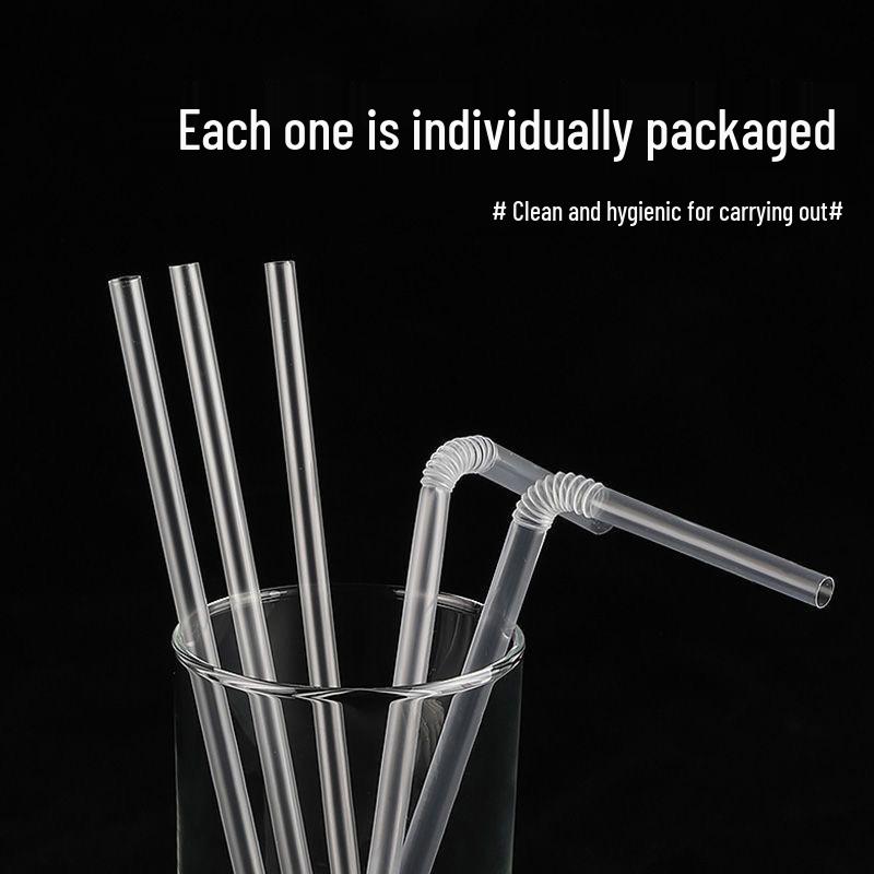 Disposable Food-Grade Water Cup with Bendable Plastic Straw for Kids and Adults
