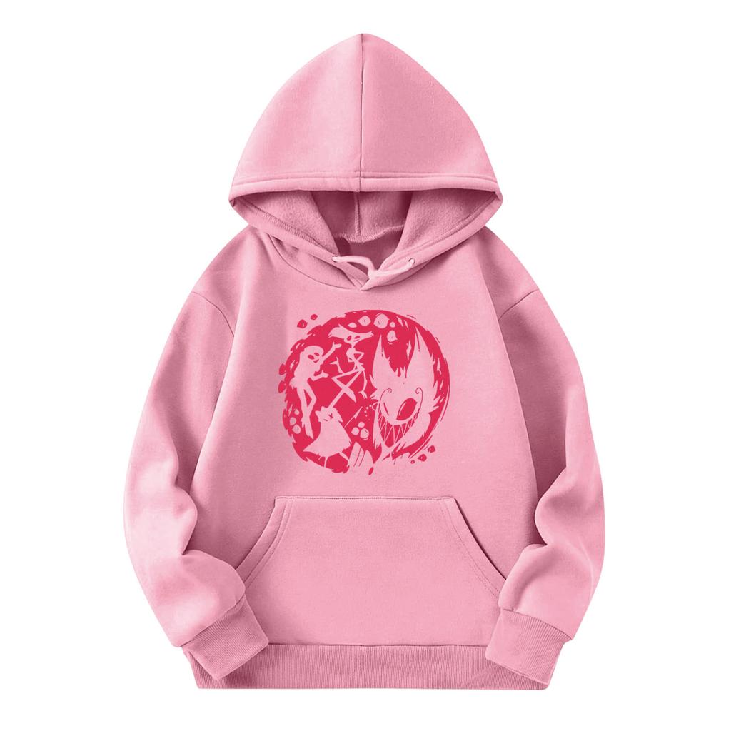 Child Fashion Lightweight Long Sleeve Pullover With Pockets  Print Hoodie