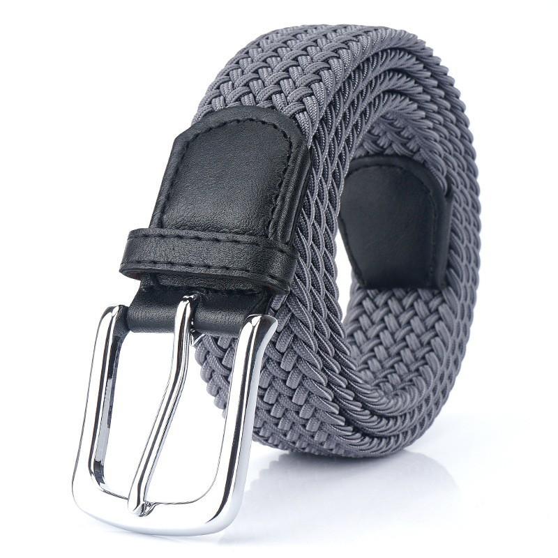 

3.4CM Canvas Elastic Waist Belt Men Women Needle Buckle Young Students Woven 105cm темно-серого