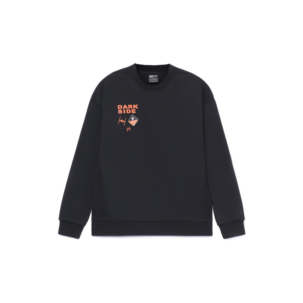 Li Ning Disney Star Wars, Sports Fashion, Patterned Print Loose Fit Fleece Lined Crew Neck Pullover Sweatshirt Unisex AWDRD57-5