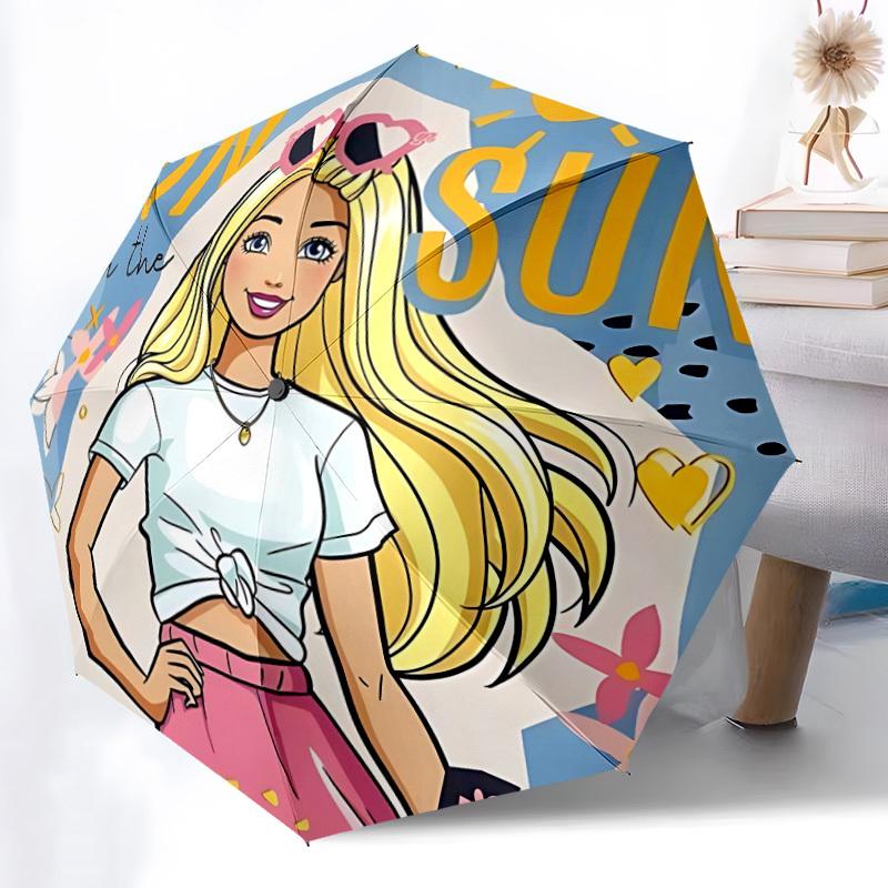 

1pc Barbie Automatic Umbrella - Sturdy Iron Frame, Portable Folding Design, Suitable For Everyone In All Seasons yy251020212