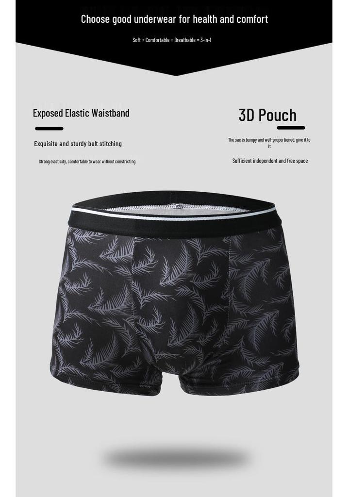 Men's Plus Size Black Boxer Briefs - High Elastic, Breathable, Loose Fit for Bigger Sizes