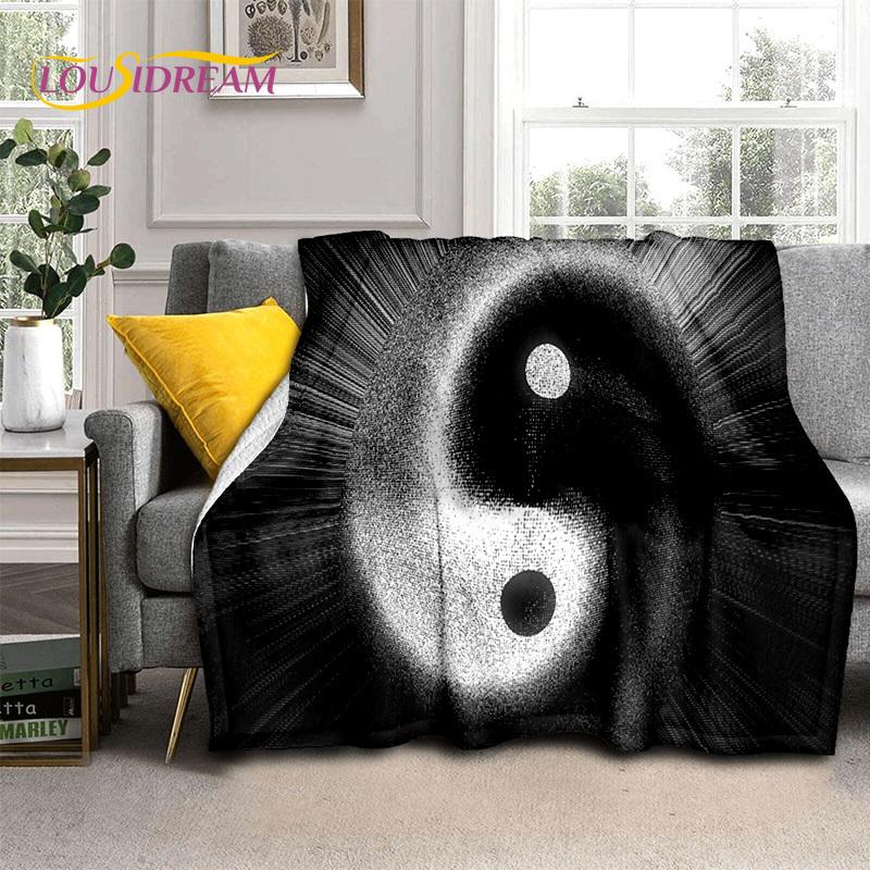 Chinese Bagua Yin Yang 3D Tai Chi Deken, Zachte Worpdeken voor Thuis Slaapkamer Bed Sofa Picknick Reizen Kantoor Dekbed Kinderen