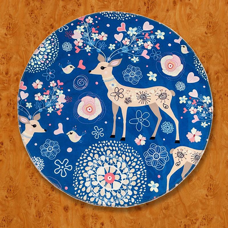 Cute Cartoon Cherry Blossom Magic Tarot Round Carpet Home Living Room Bedroom Floor Decoration Computer Chair Mat Carpet