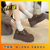 Small man increases height and ugly cute shoes 2025 autumn and winter new popular big head all-inclusive thick sole one pedal loafer single shoes