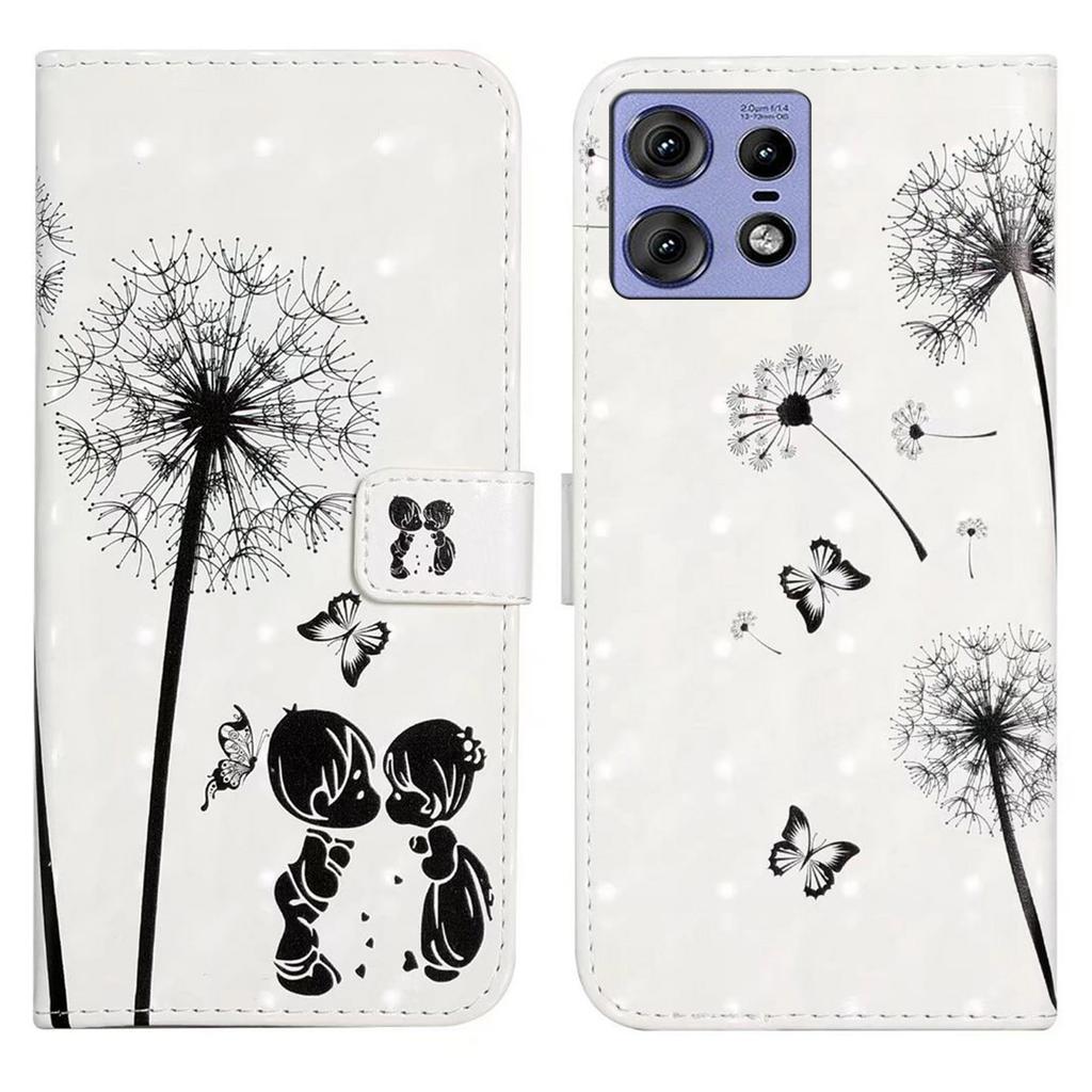 For Motorola Edge 50 Pro 5G Case 3D Creative Pattern PU Leather Stand Phone Cover