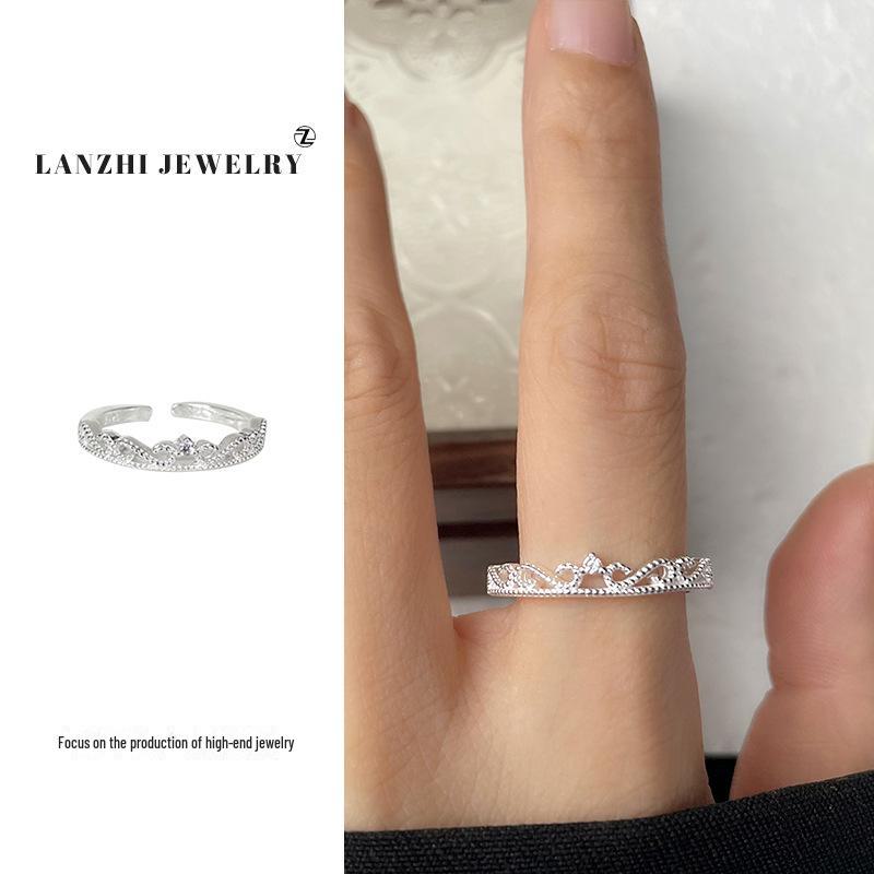 

Элегантное женское кольцо с цирконием из стерлингового серебра 925 пробы от Lanzhi Open Adjustable