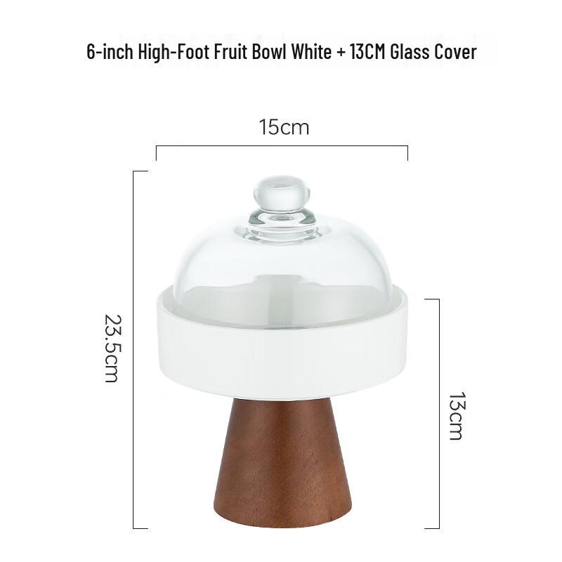 Nordic Ceramic High-Foot Serving Tray with Lid