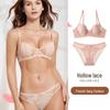 French Lace Push-Up Bra & Bunny Ears Underwear Set for Women - Enhances Large Busts, Summer Lingerie