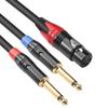 Disino XLR Female To Dual 1/4 Inch Y Splitter Cable XLR To 6.35mm Mono TS Male Audio Adapter 10 Feet