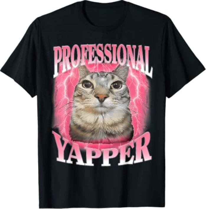 Professionelles Yapper Katze Lustig Seltsam Spezifisch Dank Meme T-Shirt