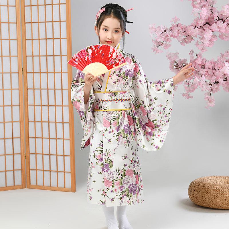 Dívčí tradiční japonský potisk kimono pyžamový set