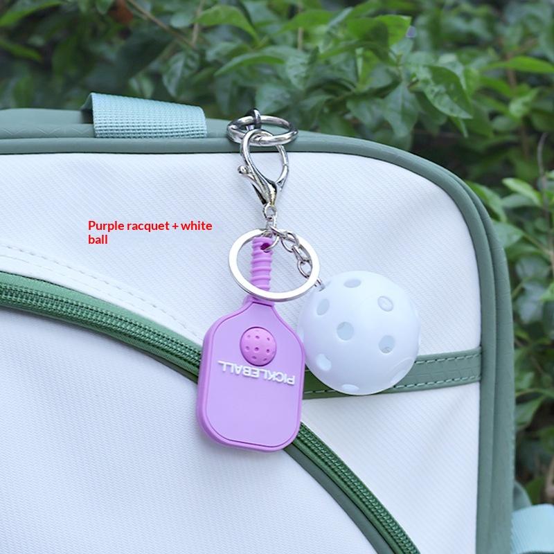 מחזיק מפתחות מתכת מחבט פיקלבול יצירתי מחזיקי מפתחות כדור גולף חלול צבעוני מעריצי כדור דינק מתנה למסיבה תליון לשקית מתנה