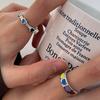 Original 925 Sterling Silver Colorful Heart Rings For Women Counple Wedding Engagement Silver Women's Diamond Ring Fine  Jewelry
