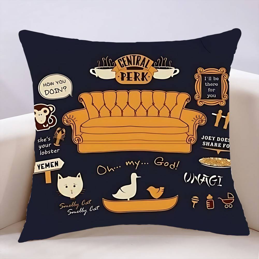 Classic Friends TV Show Pillow Case Cushion Cover Soft Cute Throw Pillow Case For Car Sofa Pillowcase Polyester With Zipper