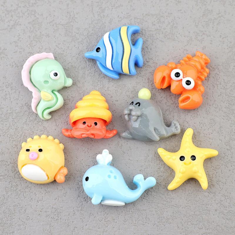 20 ks Nové Roztomilé Pryskyřice Mini Kreslený Rak Plochý Zadní Cabochon Scrapbook Kawaii Diy Ozdoby Doplňky