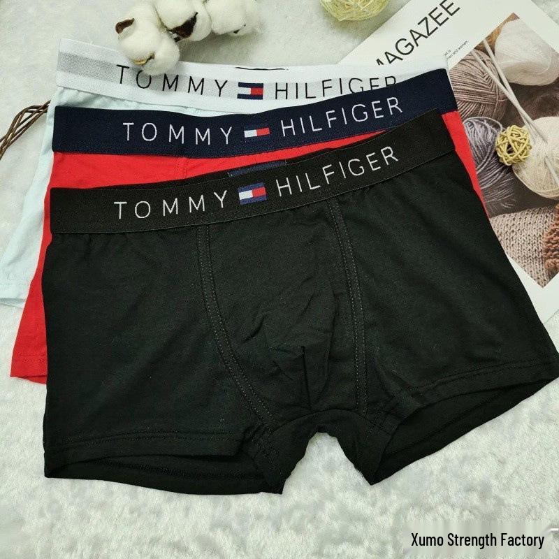 Tommy Men's Cotton Boxer Briefs Mid-Waist Shorts - Free Shipping