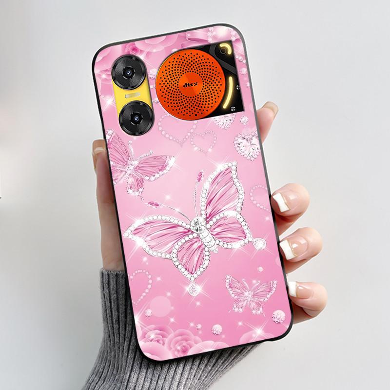 Printing Case For ZTE Nubia Music 2 Music2 Soft Silicone Black Shell For ZTE Nubia Music Z2353 Cover Cute Flower Cartoon Casing