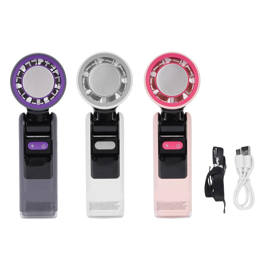 Ice Cooling Handheld Fan Rechargeable LED Digital Display 100 Speed Foldable Hand Turbine Fan with L