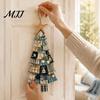 Feiertags-DIY-Kunst und Handwerk Übergröße Patchwork-Weihnachtsbaum-Set, Retro-Karostoff-Montageset mit hängenden Ornamenten Heimdekoration Wand