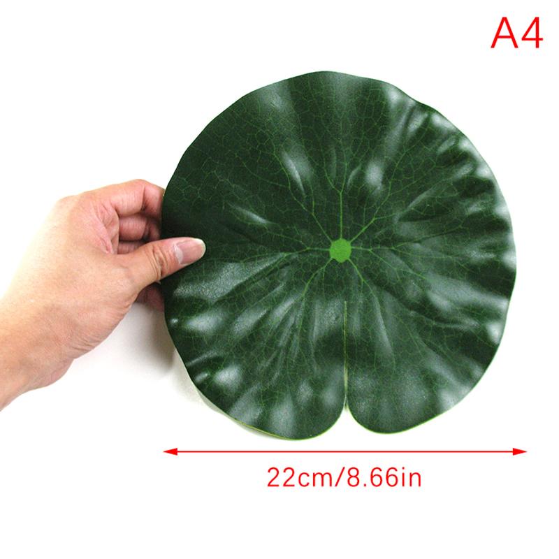 Künstliche schwimmende Lotusblätter Falsche Laubpflanze 10/15/18/28/40 cm Eva Grün Rundes Lotusblatt Garten Teich Pool Deko
