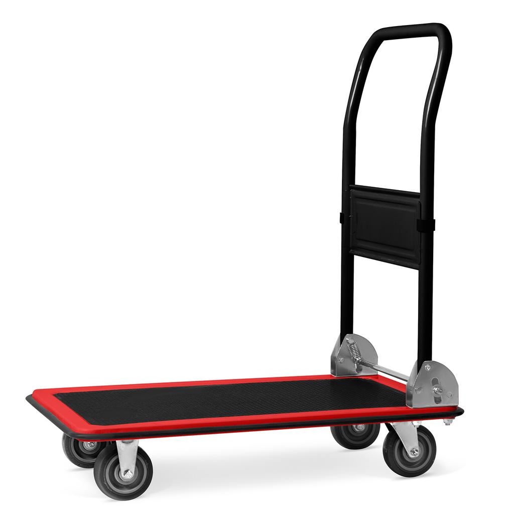 Hm-506 Black And Red Platform Transport Trolley