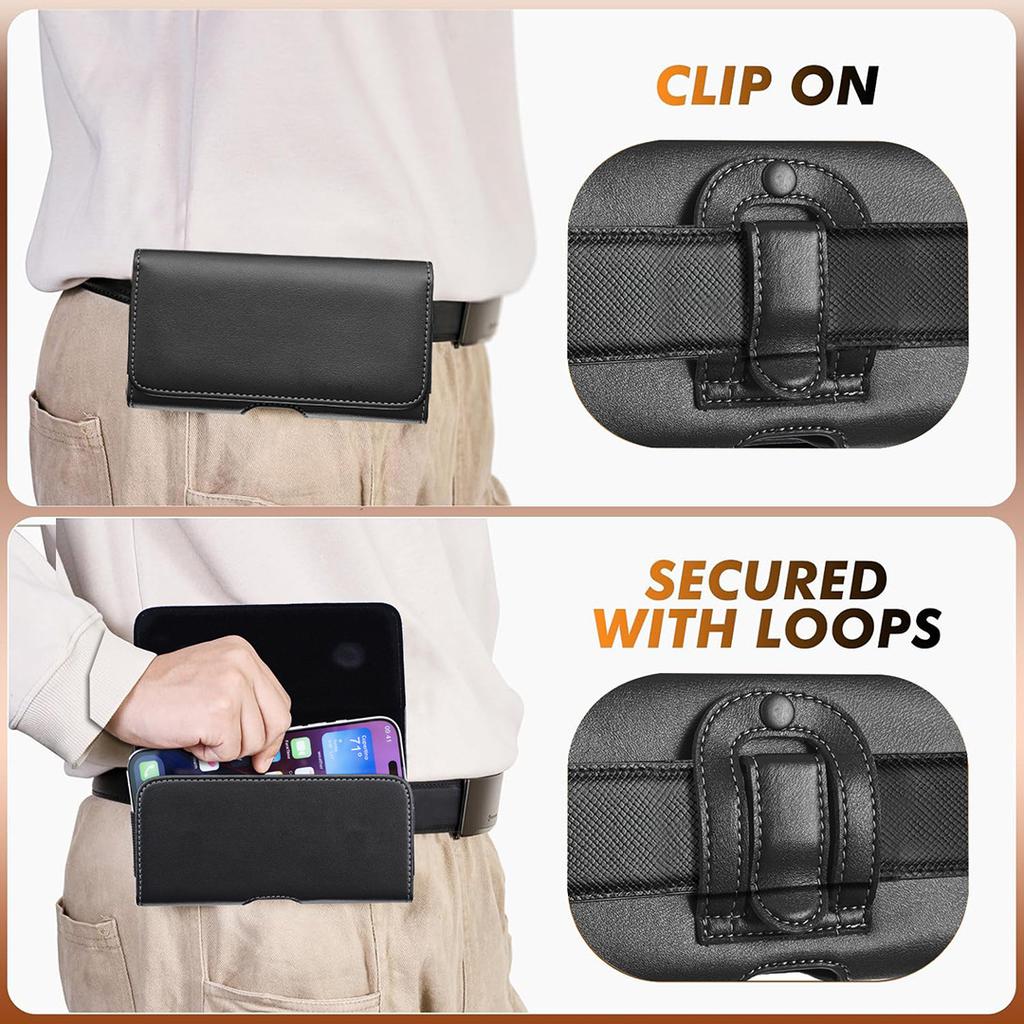 Applicable iPhone mobile phone holster, Samsung Xiaomi universal fanny pack, domestic elderly machine hanging fanny pack, leather case magnetic