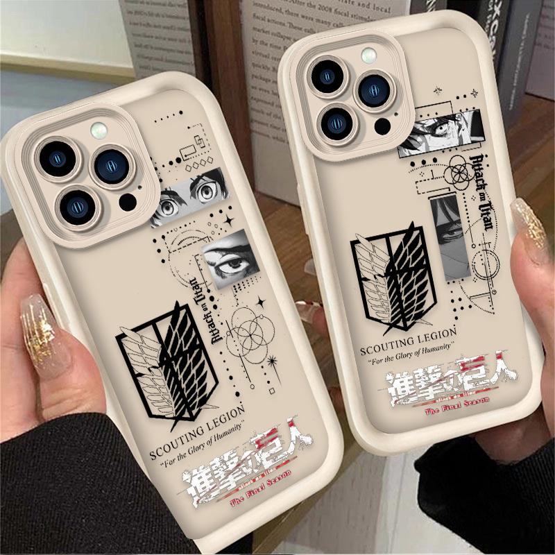 Attacking Giant Creative Cool Logo silicone Protective Cover For iPhone 17 Air 16 15 14 13 12 11 Pro Max Anti-fall shell