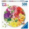 Round Puzzle 500 Pieces Fruits and Vegetables, Circle of Colors, Abstract, Adult, Ravensburger