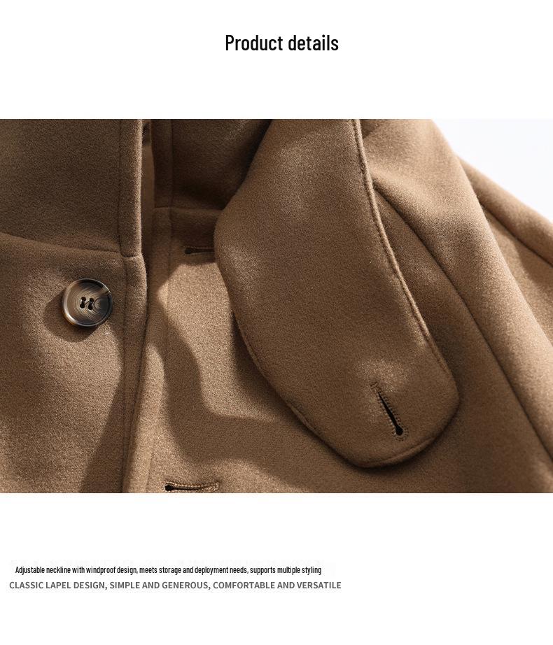 Men's 2025 Trendy Mid-Length Woolen Trench Coat: Stylish, Versatile & Casual.