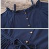 Mori Girl Summer Women Midi Dress Sleeve Femininos Strap Cotton Elegant Sweet Pleated Dress