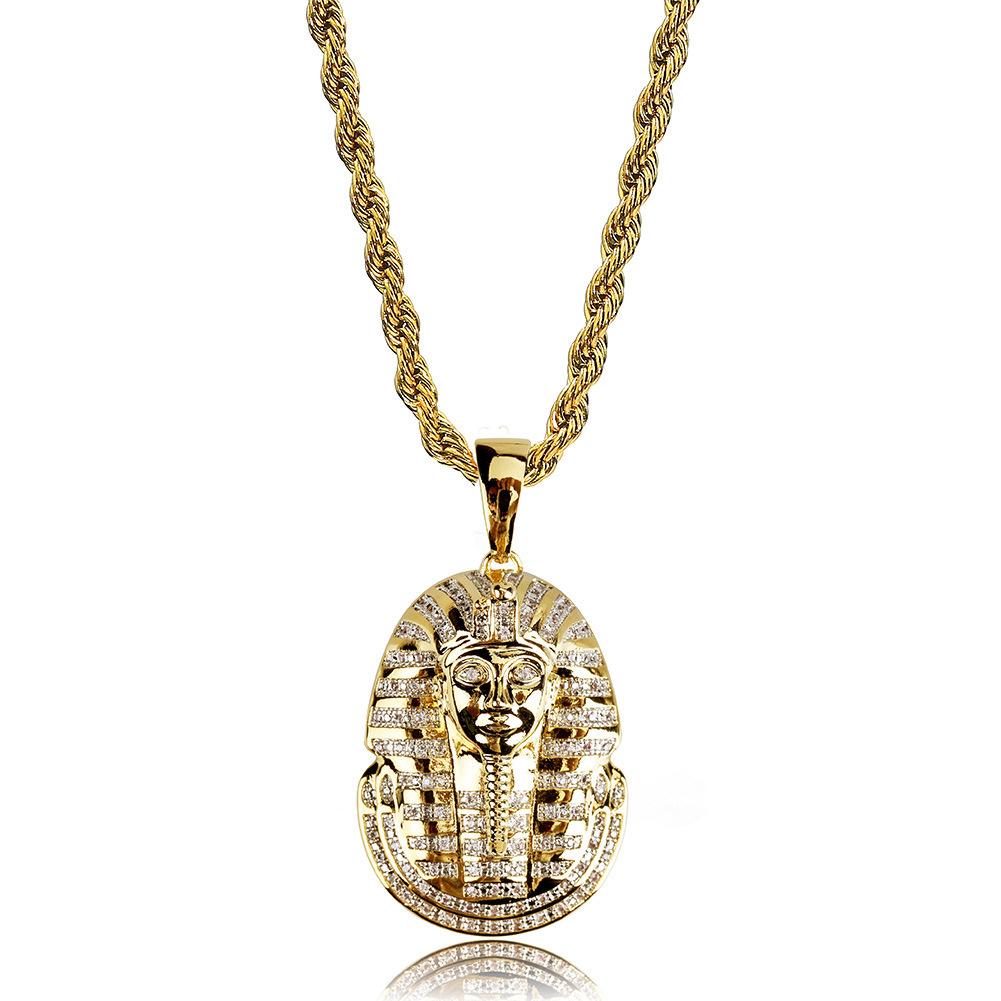 European and American Popular Egyptian Pharaoh Portrait Pendant Selling Personalized Retro Men Necklace