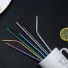 6*215mm 10 Colors Eco-friendly Reusable Metal Straws Set 304 Stainless Steel Drinking Straw Cocktail Party Favor Bar Accessory