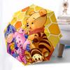 Winnie und Freunde Themen-Reiseregenschirm - 8 Rippen, Automatisches Öffnen und Schließen, Tragbares faltbares Design, Kompakter und stilvoller Regenschirm Geeignet
