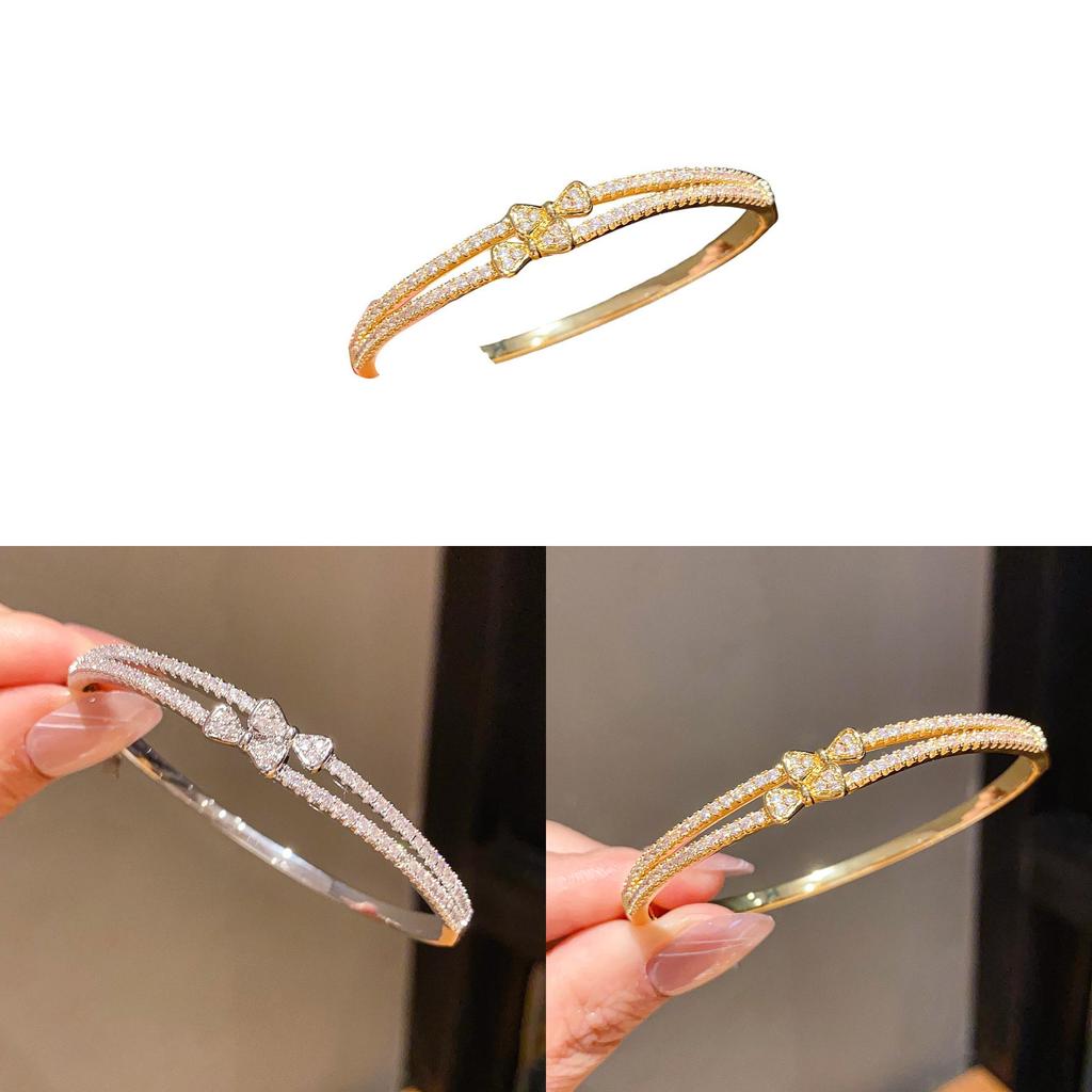 Fashion Butterfly Charm Bracelet With Zirconia And Gold Plating For Womens Elegant Jewelry