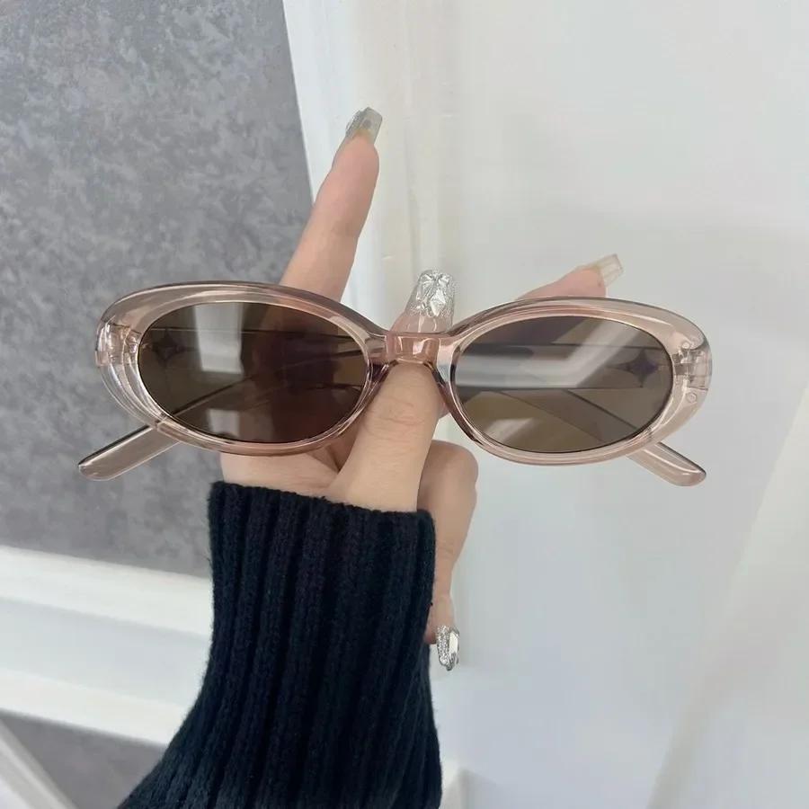Designer Brand Oval Sunglasses Women Men Colorful Small Frame Sun Glasses Female Mirror Colors Cool Fashion