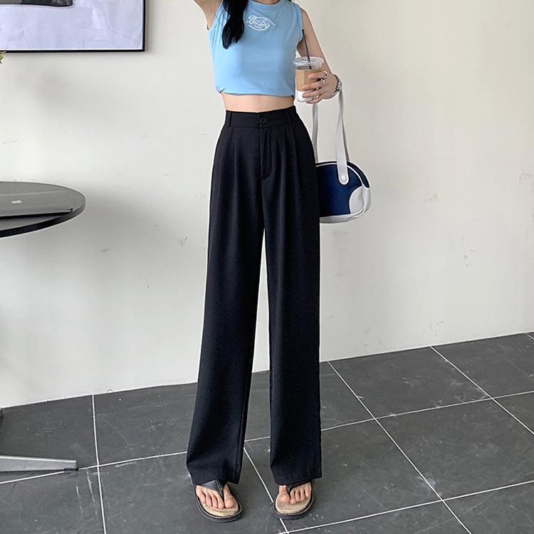 Narrow Version of Wide-leg Pants for Women In Spring and Autumn Draped Straight Trousers for Women, Slim and Casual, High-waisted Slim Suit Pants
