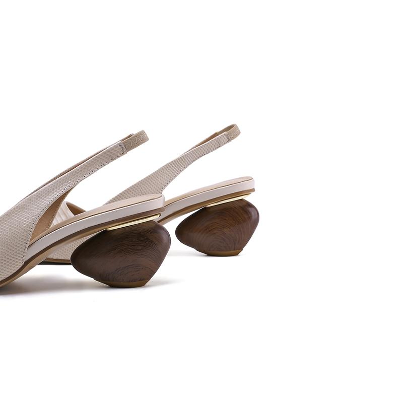 Mode Dames Nieuwe Lente/Zomer Europese en Amerikaanse Puntige Leer Schapenleer Hoge Hak Grote Kop Muller Elastische Sandalen