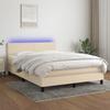 Vidaxl Continental Bed with Mattress, Cream, 140X200 Cm, Fabric